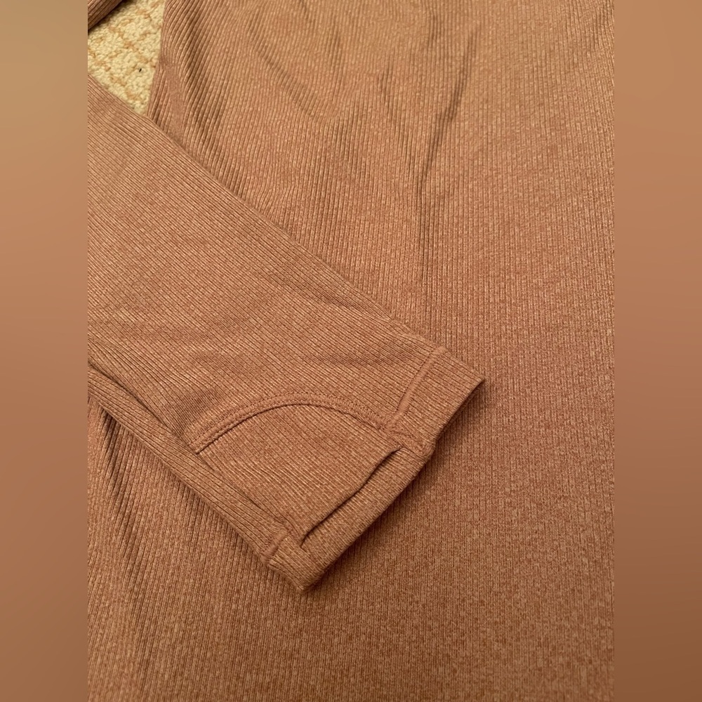 Athleta Uptempo Ribbed long sleeve light pink women’s size medium - Picture 5 of 6